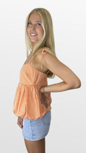 Load image into Gallery viewer, Go Orange Gingham Babydoll Top