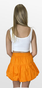 Bows and Bubble Hem Mini Skirt