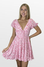 Load image into Gallery viewer, Pure Sweetness Floral Cap Sleeve Mini Dress