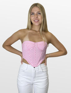 Chic Chevron Corset Top