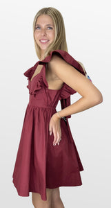 Game Plan Ruffle Shoulder Dress