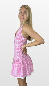 Sweet Summer Gingham Halter Dress