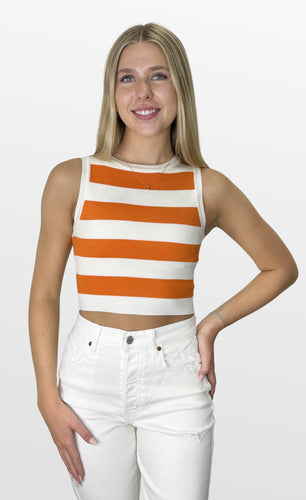 Wide Range Stripe Knit Top