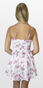 Fresh Pink Roses Corset Dress