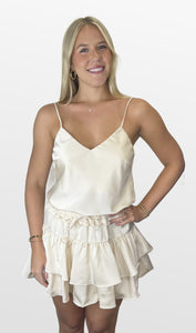 A Bit of A Flirt Silky Tiered Skirt