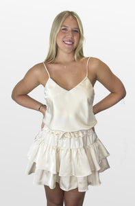 A Bit of A Flirt Silky Tiered Skirt
