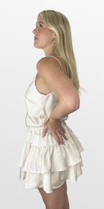 A Bit of A Flirt Silky Tiered Skirt
