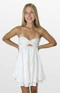 Celebrate With a Twist Strapless Dress