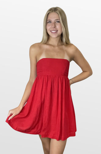 Something in Red Strapless Dress