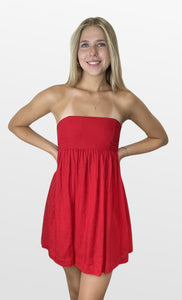 Something in Red Strapless Dress