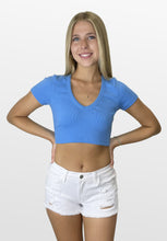 Load image into Gallery viewer, Everyday Cropped V Neck Tee