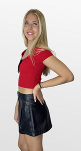 Obvious Contrast Tie Bow Top