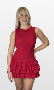 Hot Sauce Smocked Bodice Dress