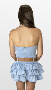 Serving Attitude Denim Halter Dress