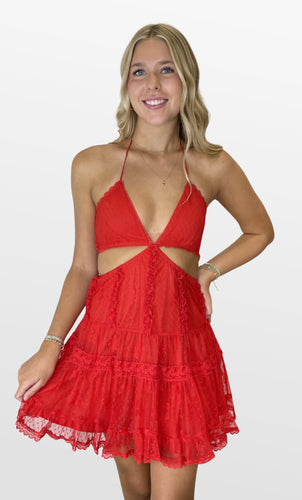 Spicy Red Lacy Dress