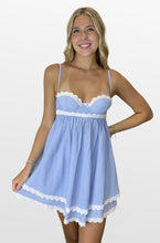 Load image into Gallery viewer, Happy Little Bluebirds Gingham Dress