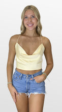 Load image into Gallery viewer, Satin Effect Cowl Neck Crop Top