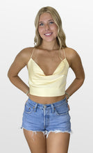 Load image into Gallery viewer, Satin Effect Cowl Neck Crop Top