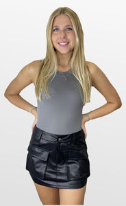 Urban Pocket Faux Leather Mini Skirt