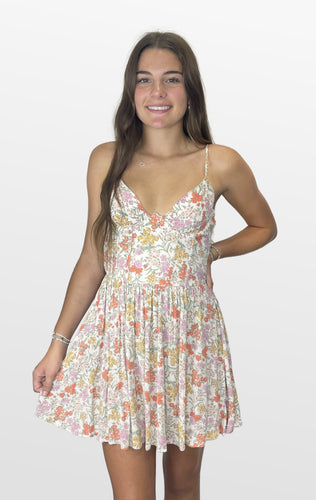 Golden Bloom Corset Dress
