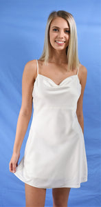 Nights in White Satin Cowl Neckline Dress