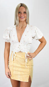 Golden Years Washed Denim Mini Skirt