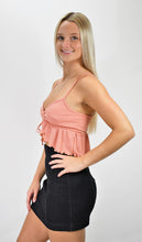 Load image into Gallery viewer, Try It On Ruched Ruffle Crop Top