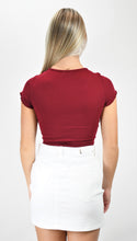 Load image into Gallery viewer, Out In Front Ruched Front Crop Tee