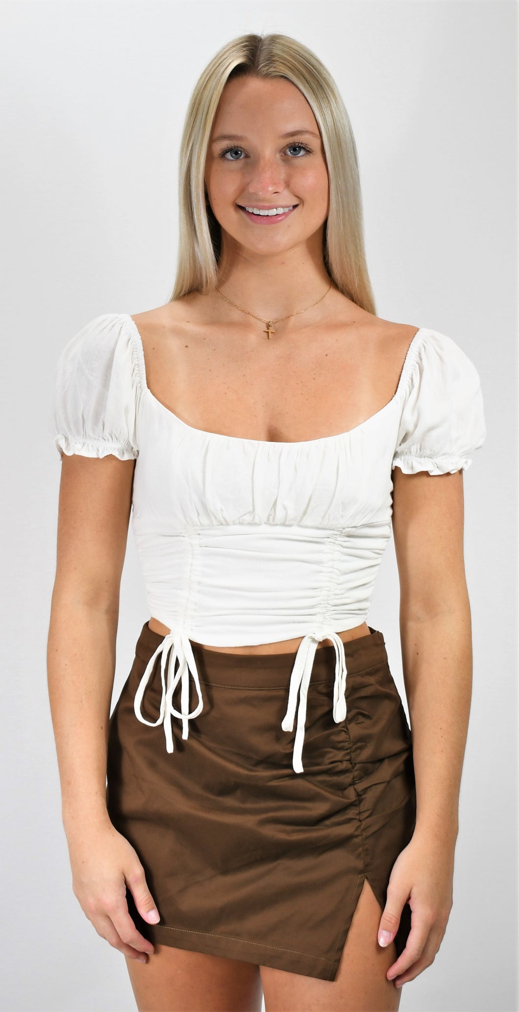 Pretty Princess Front Ruched Crop Top