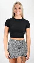 Load image into Gallery viewer, Hidden Secrets Houndstooth Side Ruched Mini Skirt