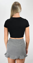 Load image into Gallery viewer, Hidden Secrets Houndstooth Side Ruched Mini Skirt