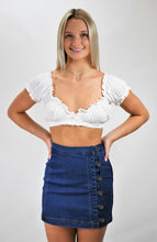 Load image into Gallery viewer, All About Denim Mini Skirt with Side Buttons