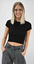 Load image into Gallery viewer, Risk Factor Pointelle Knit Crop