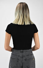 Load image into Gallery viewer, Risk Factor Pointelle Knit Crop