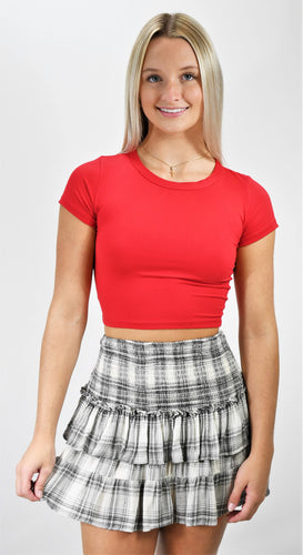 It's All About The Plaid Smocked Waist Skirt