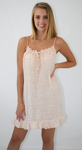Floral Sleeveless Front Tie Shift Dress