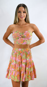 Rainforest Region Strapless Skirt Set