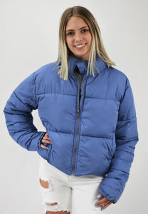 Color Scheme Cropped Puffer Jacket