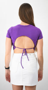 Back Around Open Back Crop Tee