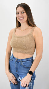 Cozy Bear Eyelash Knit Crop Top