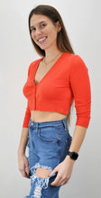 Load image into Gallery viewer, You Know It Long Sleeve V- Neck Crop Cardigan