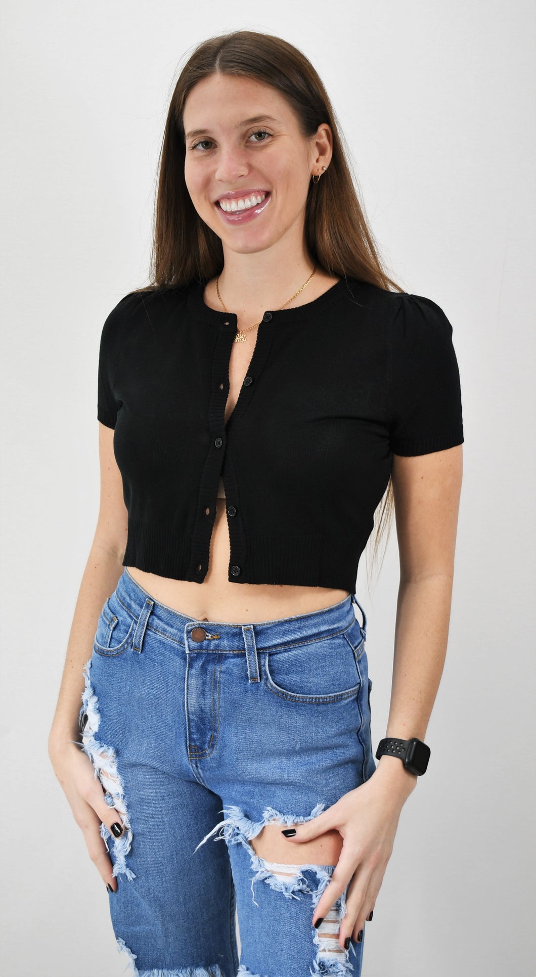What 'Cha Know Short Sleeve Crop Cardigan
