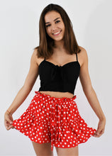 Load image into Gallery viewer, Red Dot Flirty Flounce Skirt