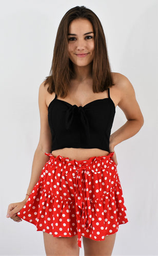 Red Dot Flirty Flounce Skirt