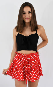 Red Dot Flirty Flounce Skirt