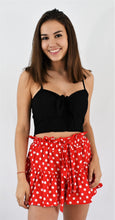 Load image into Gallery viewer, Red Dot Flirty Flounce Skirt