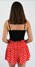 Load image into Gallery viewer, Red Dot Flirty Flounce Skirt