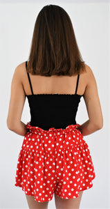 Red Dot Flirty Flounce Skirt