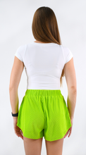 Load image into Gallery viewer, Lime of Day Wide Ribbed Velour Shorts