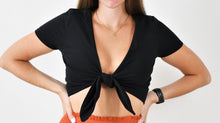 Load image into Gallery viewer, Take A Chance Tie Front Crop Top